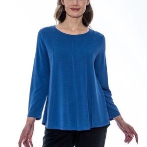 Chic Blue Long Sleeve Women's Top